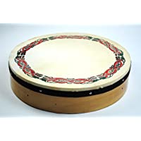 Original irlandés ProKussion Bod16PatV 40-64 cm Bodhran con diseño celta y baqueta de madera de palisandro
